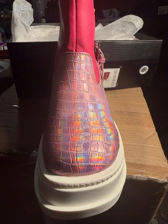 Cape Robbin Cesska Platform Bootie Multi Color Chunky Platform Boots Size 9 - Picture 3 of 5